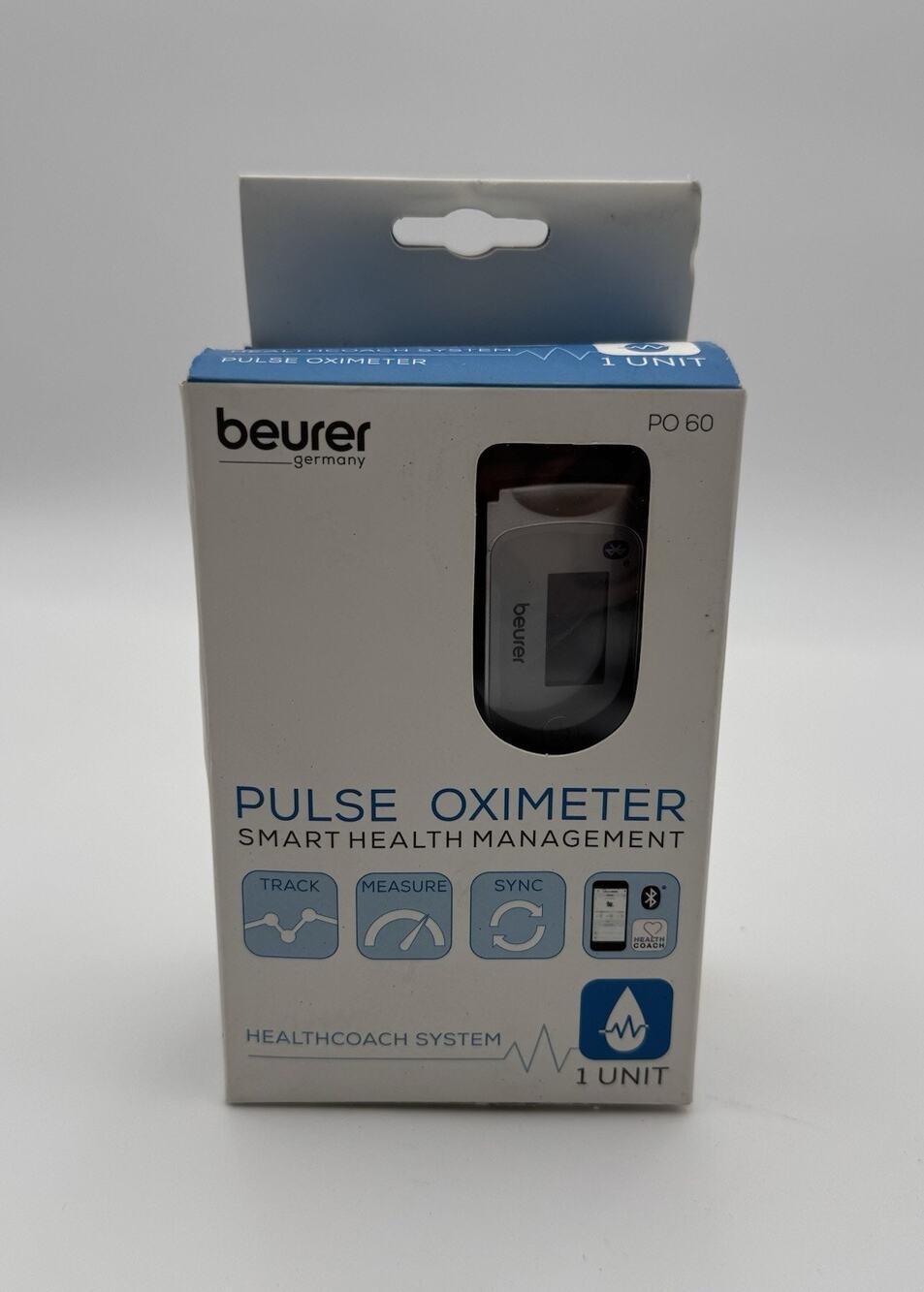 Beurer PO60 Bluetooth Pulse Oximeter Fingertip Oxygen Monitor NIB.